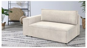 Кремав модул за диван от велур, ляв ъгъл Nihad modular - Bobochic Paris