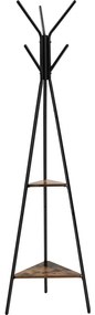 Стойка за дрехи LINEA, черно/кафяво