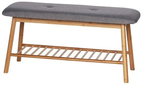 Сива/кафява бамбукова стойка за обувки за сядане Bahari – Wenko