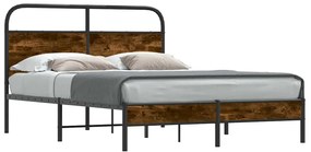 4100357 vidaXL Рамка за легло без матрак 140x200 см опушен дъб инженерно дърво