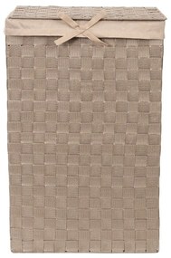 Кафяв кош за пране с капак Кош за пране Linen, височина 60 cm - Compactor