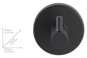 Матово черно самозалепваща кука от неръждаема стомана Bosio – Wenko