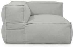 Светлосив пуф от букле Mass Corner 125 Left – SLOWDOWN