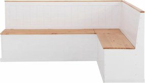 Бяла променлива ъглова пейка, изработена от масивна борова дървесина Silas - Støraa