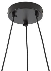 Висяща лампа черна с опушено и кехлибарено стъкло кръгла 8-лампи - Monaco