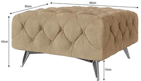 Светлокафява кадифена табуретка Chelsea – Ropez