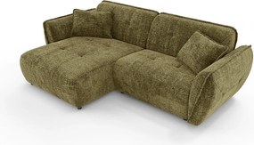 Зелен шенилов ъглов диван (ляв ъгъл) Nelia – Ropez