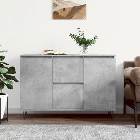 827208 vidaXL Сайдборд, бетонно сив, 104x35x70 см, инженерно дърво
