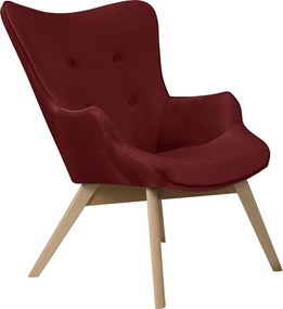 Червено кадифено кресло Niko – Ropez