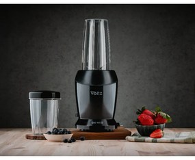 Нутри блендер Oliver Voltz OV51162D, 1200 W, 2 чаши, Без BPA, 1л/800 мл, Трошене на лед, Черен