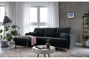 Тъмно сив ъглов разтегателен диван, ляв ъгъл Scandic Lagom - Miuform