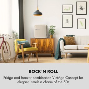 Klarstein Audrey Mini, ретро хладилник, 48 л, 2 нива, енергия. клас F