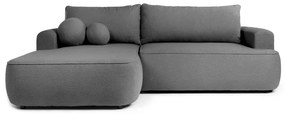 Сив разтегателен ъглов диван от букле (ляв ъгъл) Quinoa – Bonami Selection
