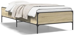 844962 vidaXL Рамка за легло, дъб сонома, 100x200 см, инженерно дърво и метал