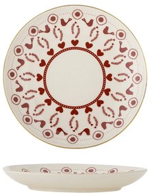 Кремава десертна глинена чиния с коледен мотив ø 16 cm Jolly – Bloomingville