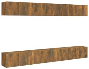3120308 vidaXL ТB шкафове, 8 бр, опушен дъб, 60x30x30 см, инженерно дърво