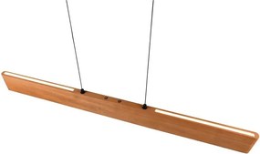 LED висящо осветително тяло в естествен цвят с дървен абажур Edgewood – Trio
