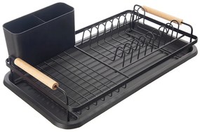 Черна метална тавичка за оттичане 43x28,5 cm Radka – Orion