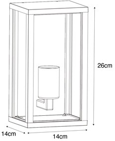 Винтидж стенна лампа антично злато 26 см IP44 - Charlois