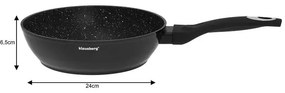 Комплект тенджери и тигани Klausberg KB 7322, 15 части, Термодъно, Отвор за изливане, Индукция, Черен