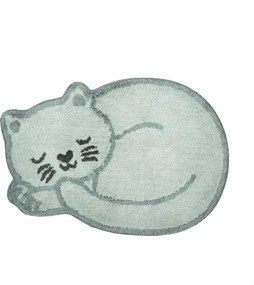 Светлосин памучен детски килим 43x60 cm Sleeping Cat – Sass & Belle