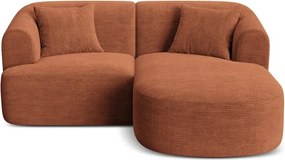 Теракотен ъглов диван от рипсено кадифе (десен ъгъл) Campi – Cosmopolitan Design