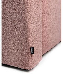 Светлорозов разтегателен ъглов диван от букле (десен ъгъл) Quinoa – Bonami Selection