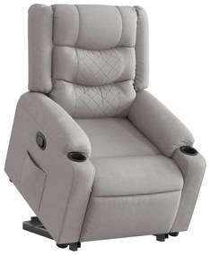 3310267 vidaXL Изправящ реклайнер стол, облачно сив, текстил