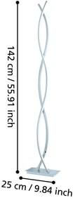 LED подова лампа в сребрист цвят (височина 142 cm) LASANA 2 – EGLO