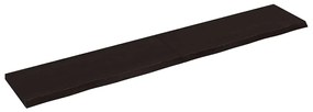 363854 vidaXL Стенен рафт тъмнокафяв 220x40x(2-4) см обработен масивен дъб