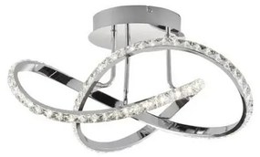 Димируем LED повърхностно монтиран полилей ABRO LED/26W/230V, лъскав хром