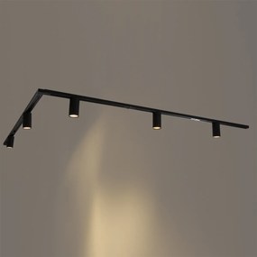 Модерна релсова система за осветление с 5 черни прожектора 1-фазов GU10 50mm - Iconic Ruby