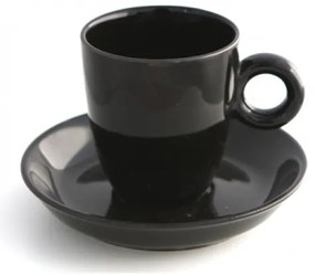 Порцеланова чаша с чинийка Черна DY0796 60ml.