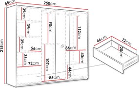 Гардероб Sintra 250 плъзгащ-Бяло Fusiko
