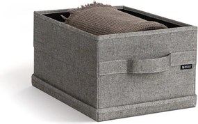 Сива текстилна кутия за съхранение с капак 27x36x19 cm Soft Storage Small – Bigso