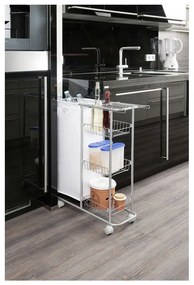 Универсален подвижен рафт с кошница , 28 л Slim - Wenko