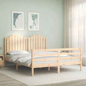 3194186 vidaXL Рамка за легло с табла 5FT King Size масивно дърво