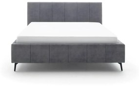 Тъмно сиво двойно легло с решетка и място за съхранение , 160 x 200 cm Lizzano - Meise Möbel