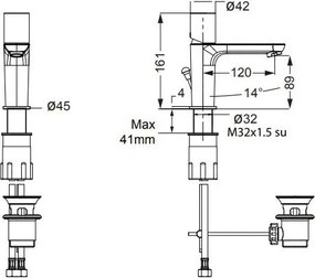 Смесител за умивалник с автоматичен клапан Res-pro Eurorama-черен