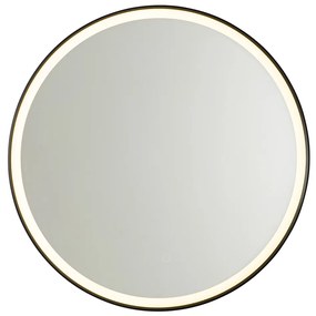 Огледало за баня черно 70 см с LED с допирен димер - Miral