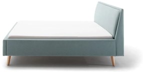 Синьо /сиво двойно легло 160x200 cm тапицирано с място за съхранение с включена подматрачна рамка Frieda – Meise Möbel