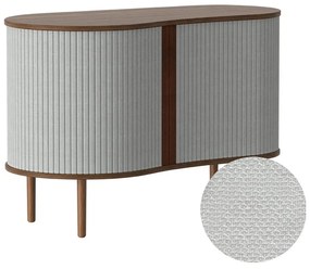 Нисък скрин в сиво-кафяво с дъбов декор и плъзгащи се врати 100x67 cm Audacious - UMAGE