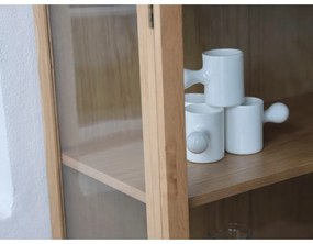 Витрина от дъбова дървесина в естествен цвят 140x100 cm Elba - Unique Furniture