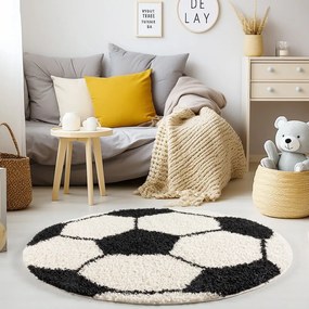 Черно-кремав детски килим ø 100 cm Fun – Ayyildiz Carpets