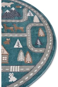 Детски килим в цвят бензин ø 100 см Streets - Hanse Home