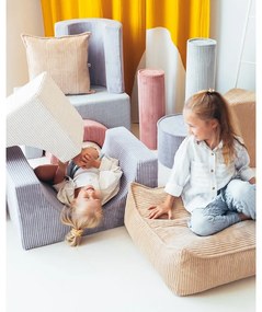 Светлокафяв детски пуф от рипсено кадифе Square – Wigiwama