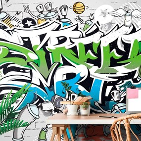 Тапет – Весел надпис Street Art със спрейове