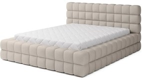 Бежово двойно легло 140x200 cm тапицирано с място за съхранение с включена подматрачна рамка Dizzle – ELTAP