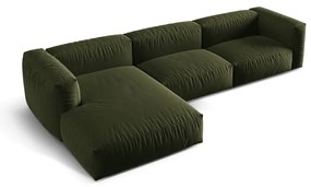 Зелен модулен ъглов диван (ляв ъгъл) Martina – Micadoni Home