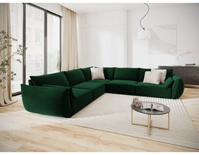 Тъмнозелен кадифен ъглов диван Vanda – Mazzini Sofas